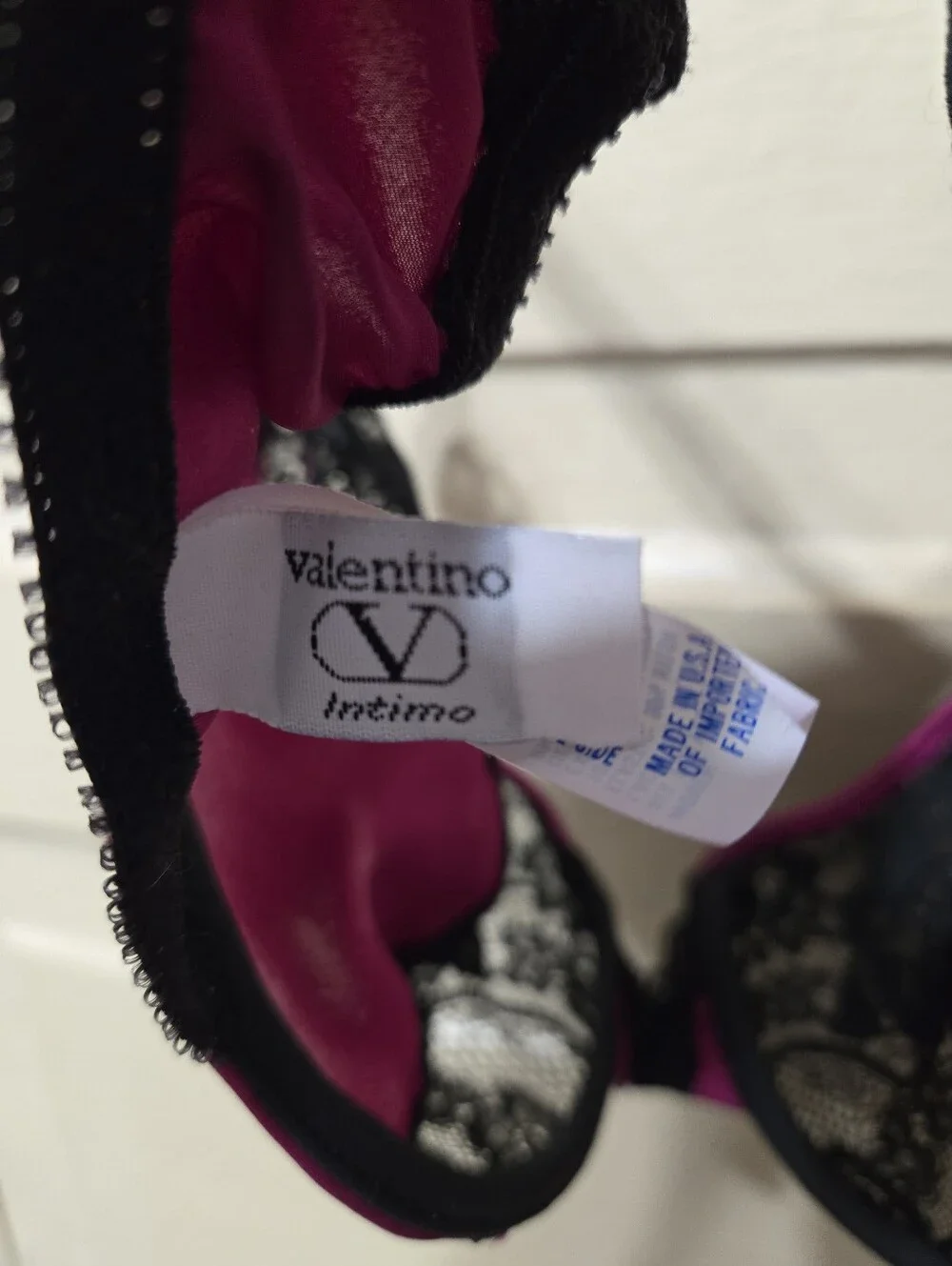 Valentino Intimo Purple Black Lace Front Clasp Bra Size: 36C
